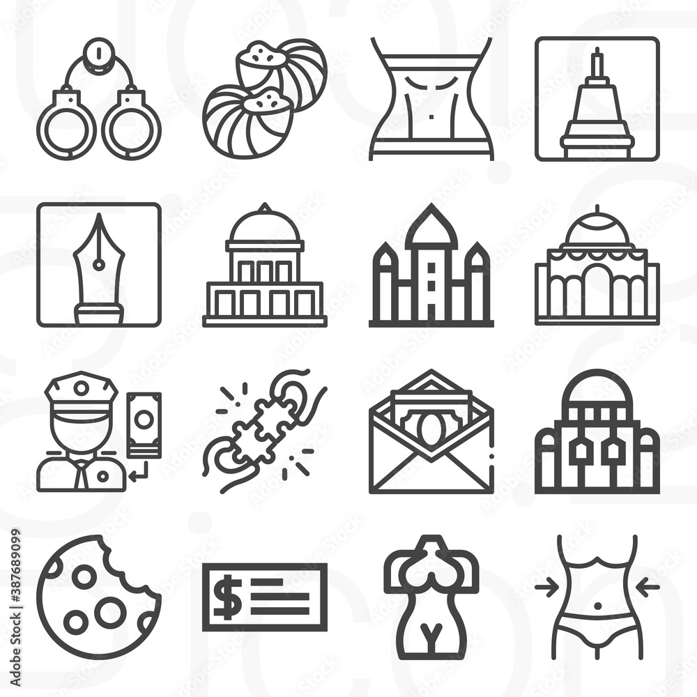 16 pack of perfectly  lineal web icons set