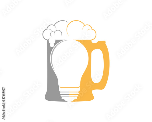 Beer glass idea with light bulb inside