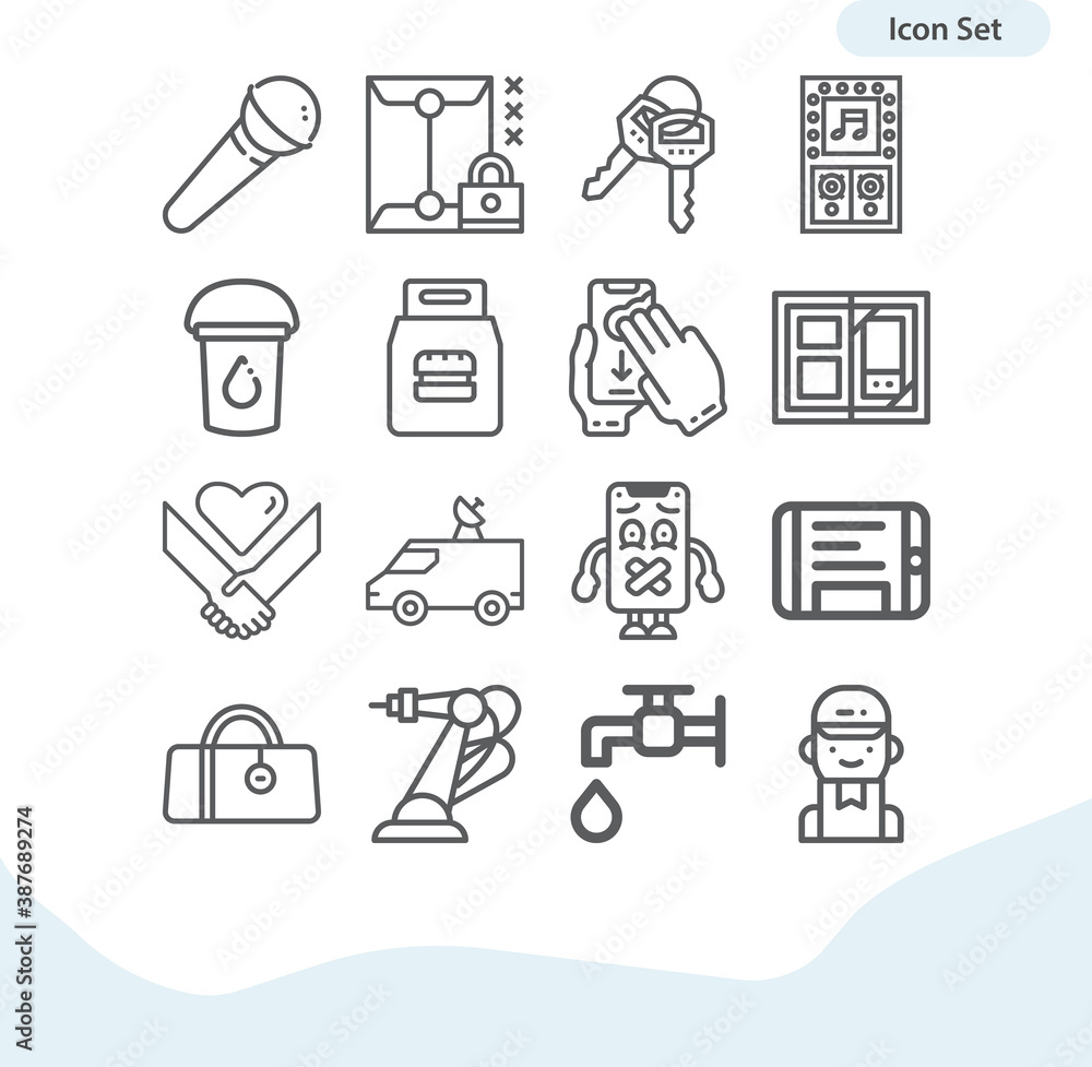 Simple set of release related lineal icons. Simple set of release related lineal icons.