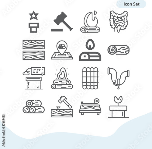 Simple set of wind instrument related lineal icons.