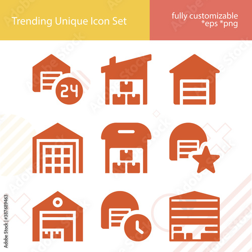 Simple set of wholesale related filled icons. photo