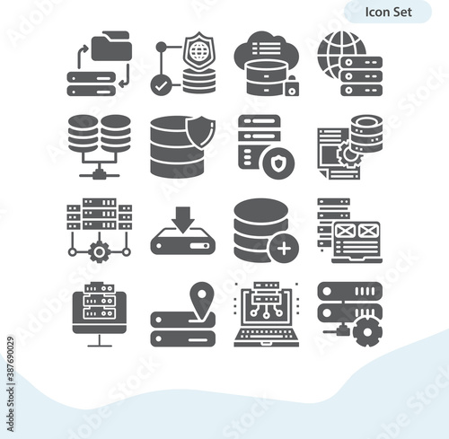Simple set of waiter related filled icons.