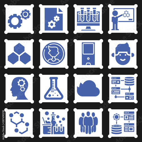 16 pack of interpersonal  filled web icons set