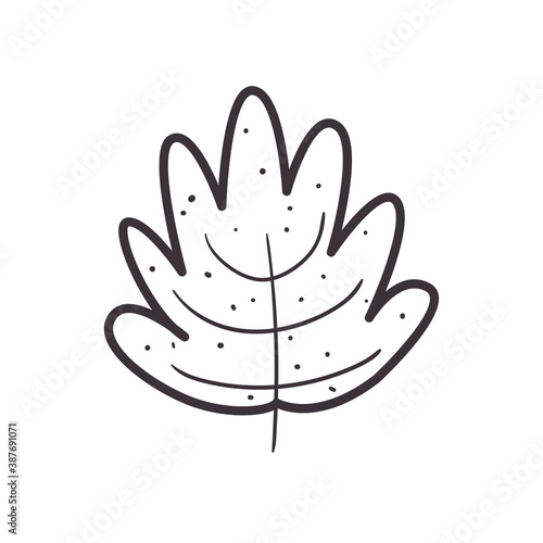 leaf daily sticker line style icon vector design