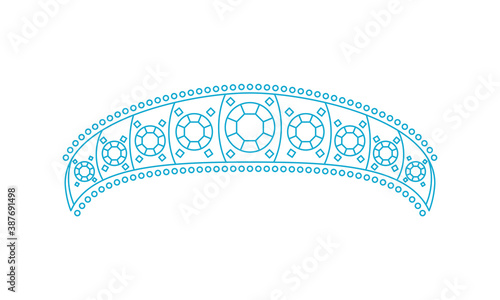 ダイヤモンドのティアラ　線画イラスト_07