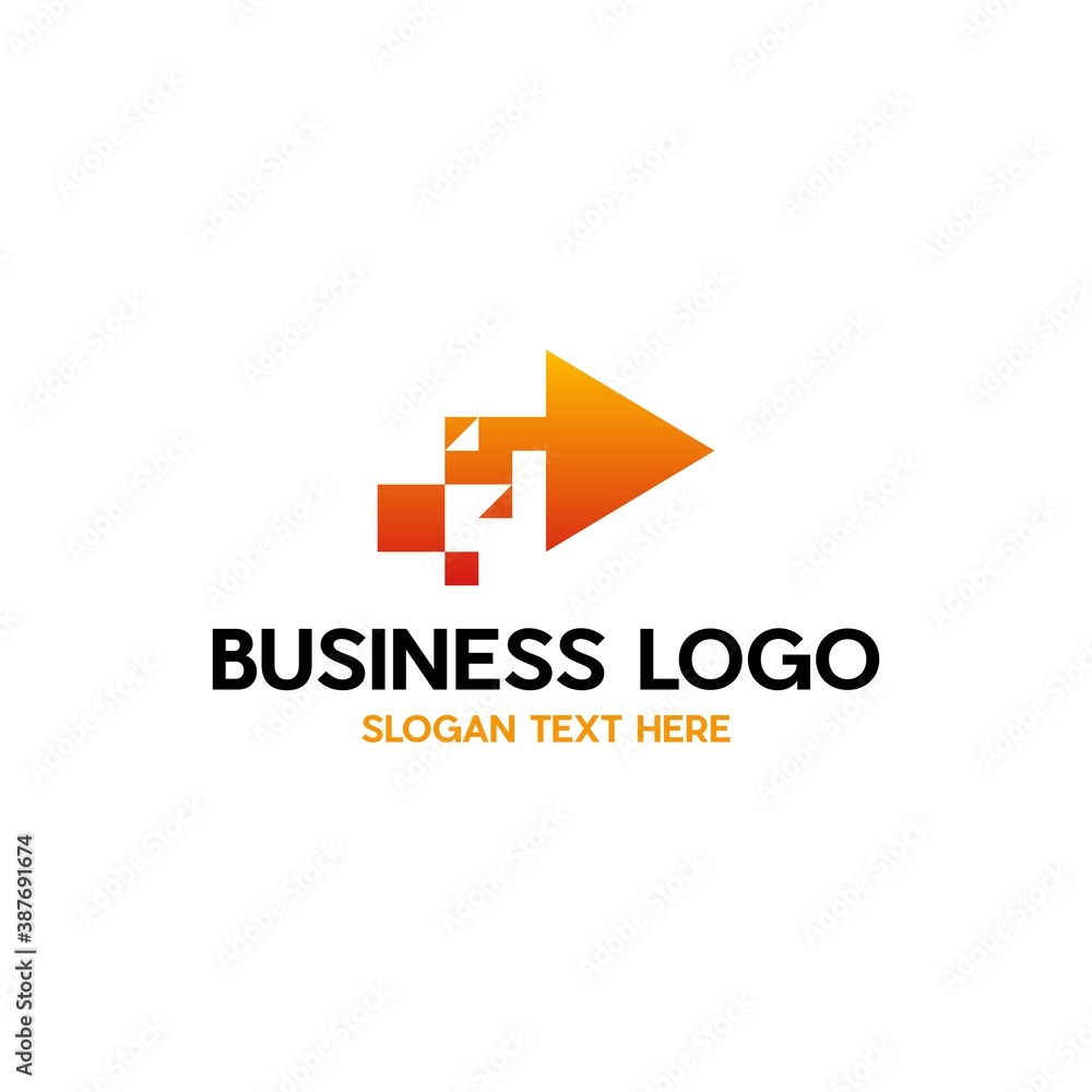 Right Arrow Logo. Gradient Geometric Arrow Shape with Pixel Data, Logistic company vector logo. Arrow icon. Delivery icon. Arrow icon. Arrow vector. Right Arrow Logo. Gradient Geometric Arrow Shape with Pixel Data, Logistic company vector logo. Arrow icon. Delivery icon. Arrow icon. Arrow vector.