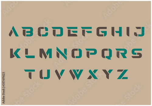 chocolate blue color alphabet A to Z letter logo design