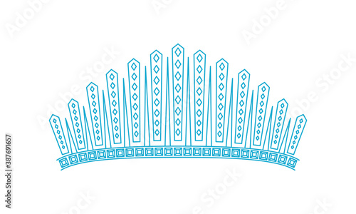 槍の穂先のティアラ　線画イラスト_04