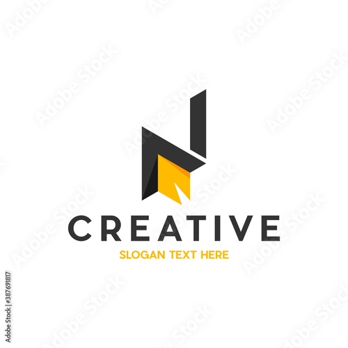Free Download Initial N logo, letter N with Arrow combination, usable for finance, logistic and company logos, vector illustration - GFXLoad