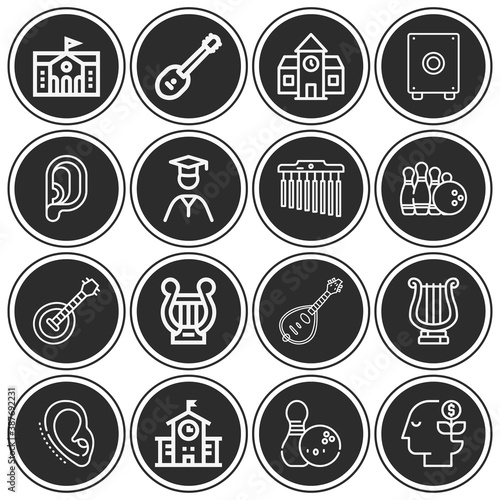 16 pack of listen  lineal web icons set