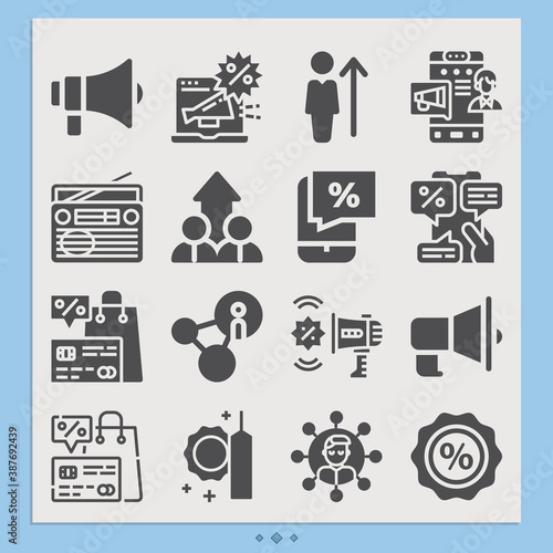 Simple set of promoted related filled icons.