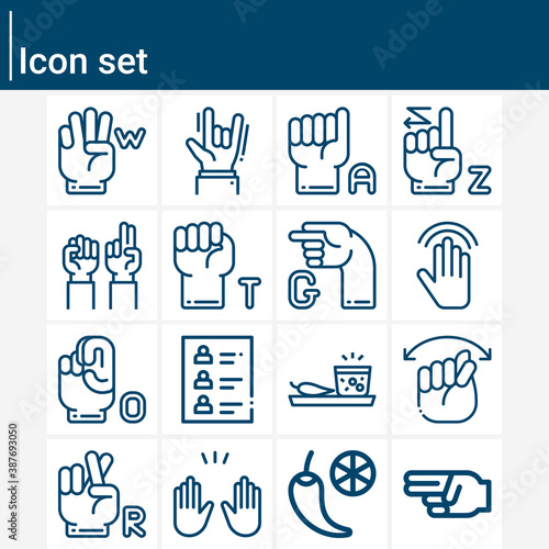 Simple set of dialect related lineal icons.