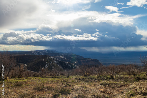 Storm clouds over Mesa Verde National Park, Colorado, USA 