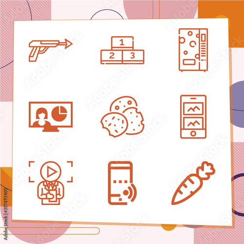 Simple set of 9 icons related to secret