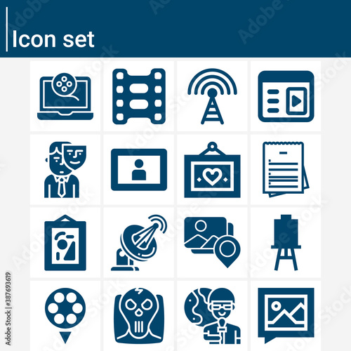 Simple set of episode related filled icons.
