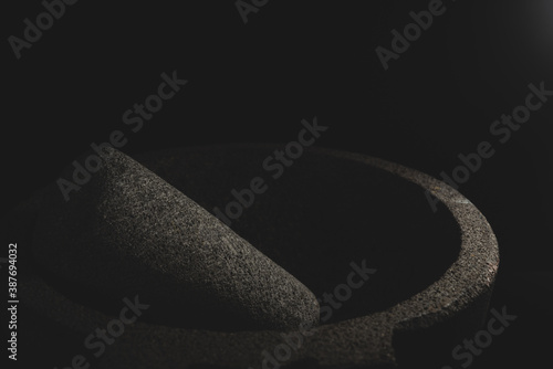 Traditional Mexican Molcajete close up