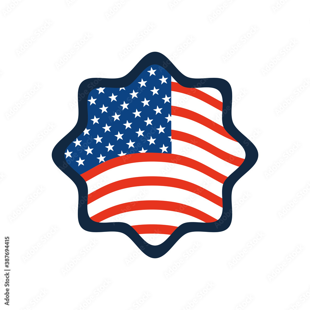 Fototapeta premium seal star with usa flag design, flat style