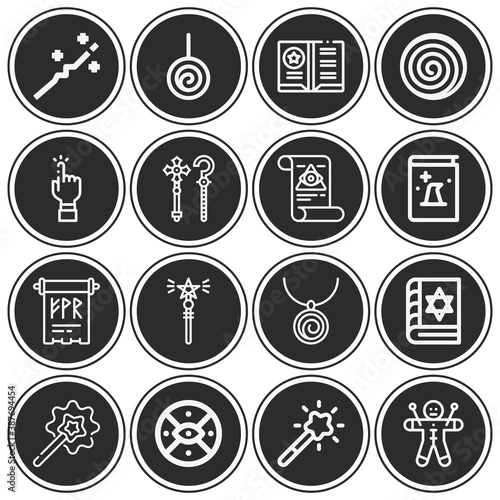 16 pack of spelled  lineal web icons set