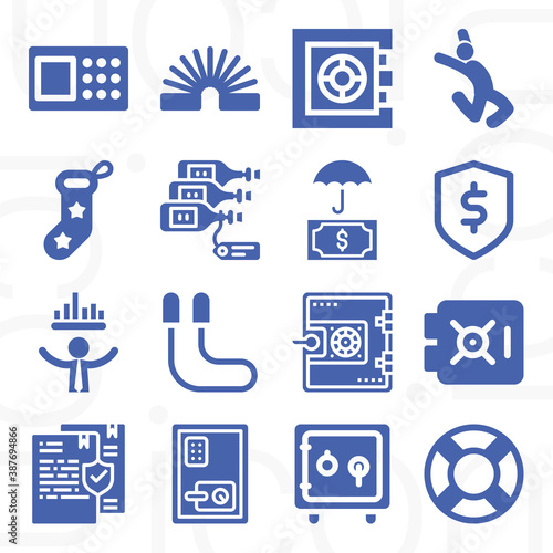 16 pack of vault  filled web icons set