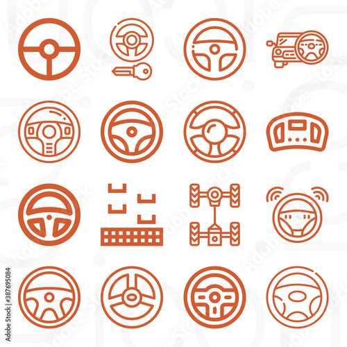 16 pack of terrestrial guidance  lineal web icons set