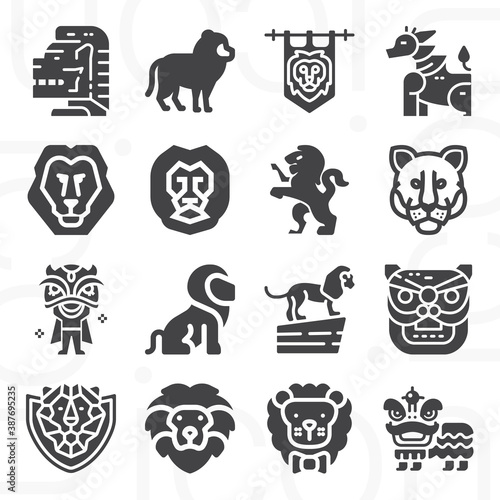 16 pack of lin  filled web icons set