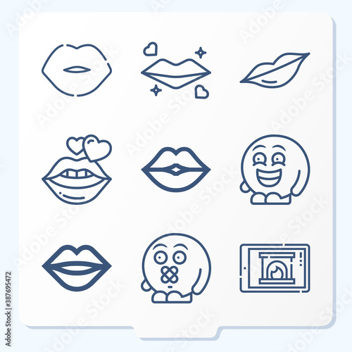 Simple set of 9 icons related to pretend
