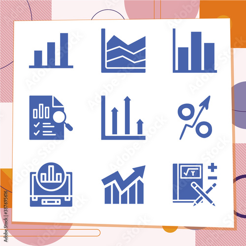 Simple set of 9 icons related to applied math