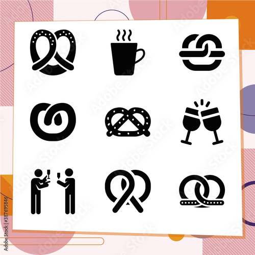 Simple set of 9 icons related to pete