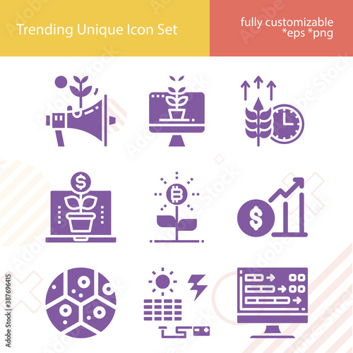 Simple set of proliferation related filled icons.