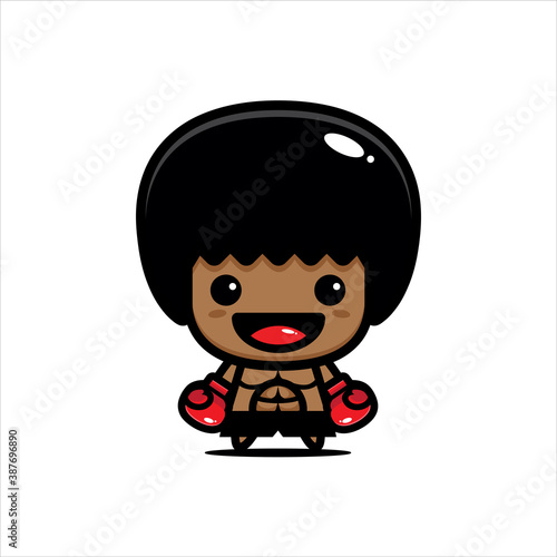 cute boxer character vector design