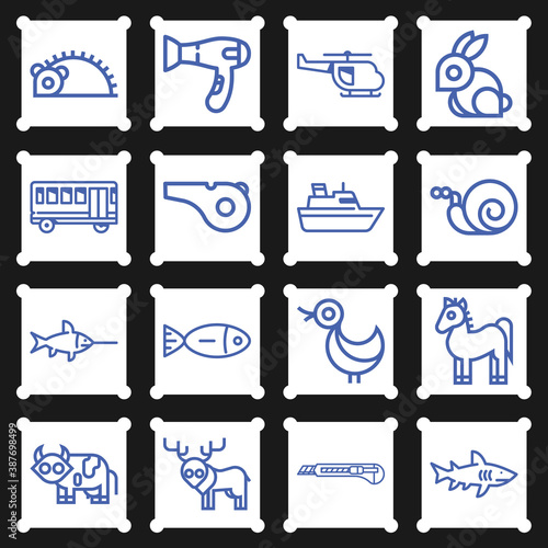 16 pack of experiencing  lineal web icons set