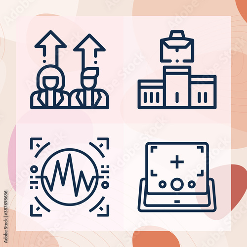 Simple set of rushing related lineal icons