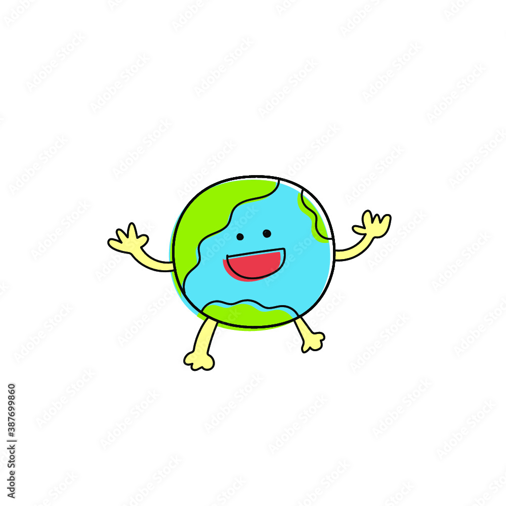 Obraz premium 地球の手描きイラスト 