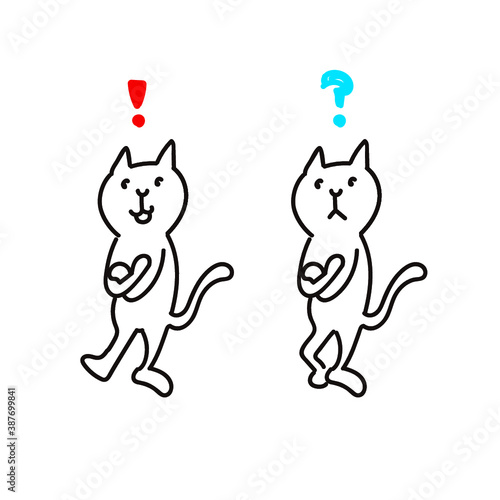 腕を組んでいる白猫
