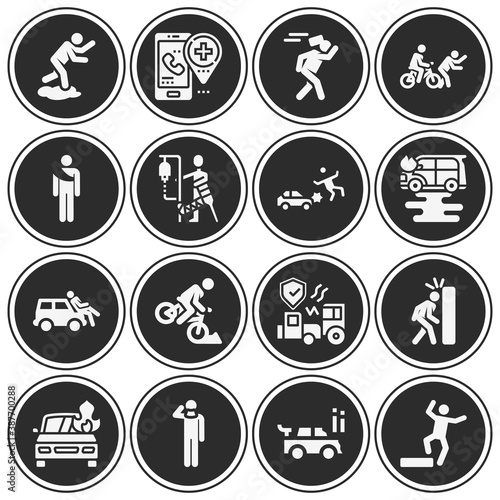 16 pack of chance event  filled web icons set