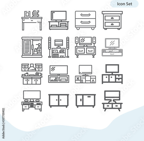 Simple set of advisory board related lineal icons.