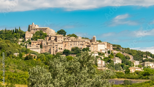 Simiane-la-Rotonde in Provence, beautiful village perched on the mountain
 photo