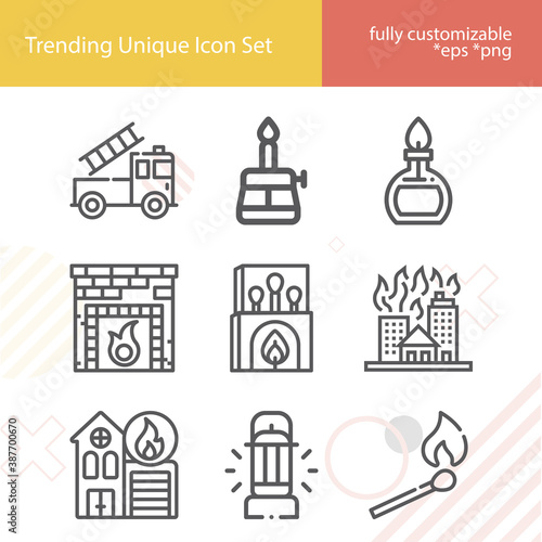 Simple set of elicit related lineal icons.