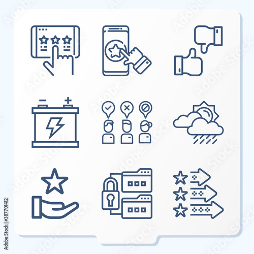 Simple set of 9 icons related to classification