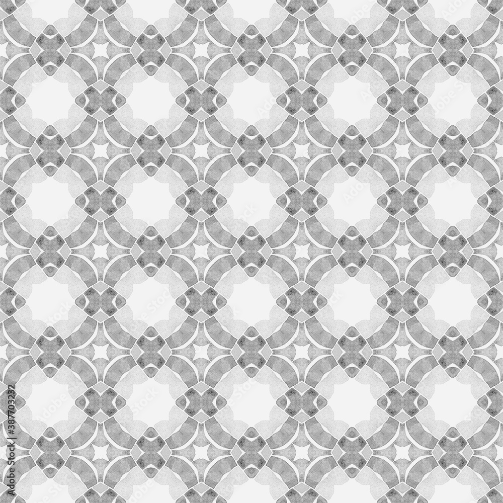 Mosaic seamless pattern. Black and white 