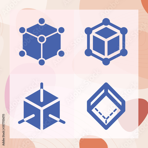 Simple set of third power related filled icons