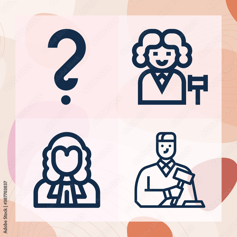 Simple set of guilt related lineal icons Simple set of guilt related lineal icons