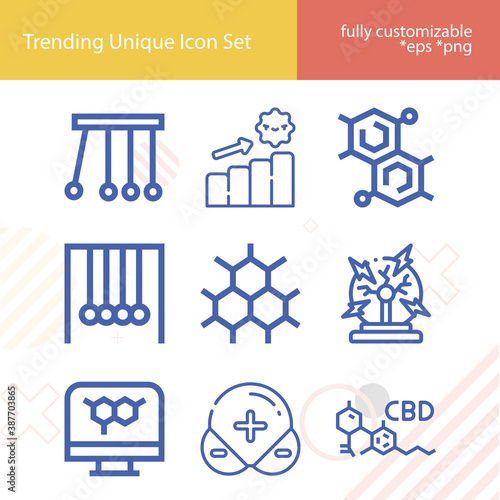 Simple set of scientific related lineal icons.