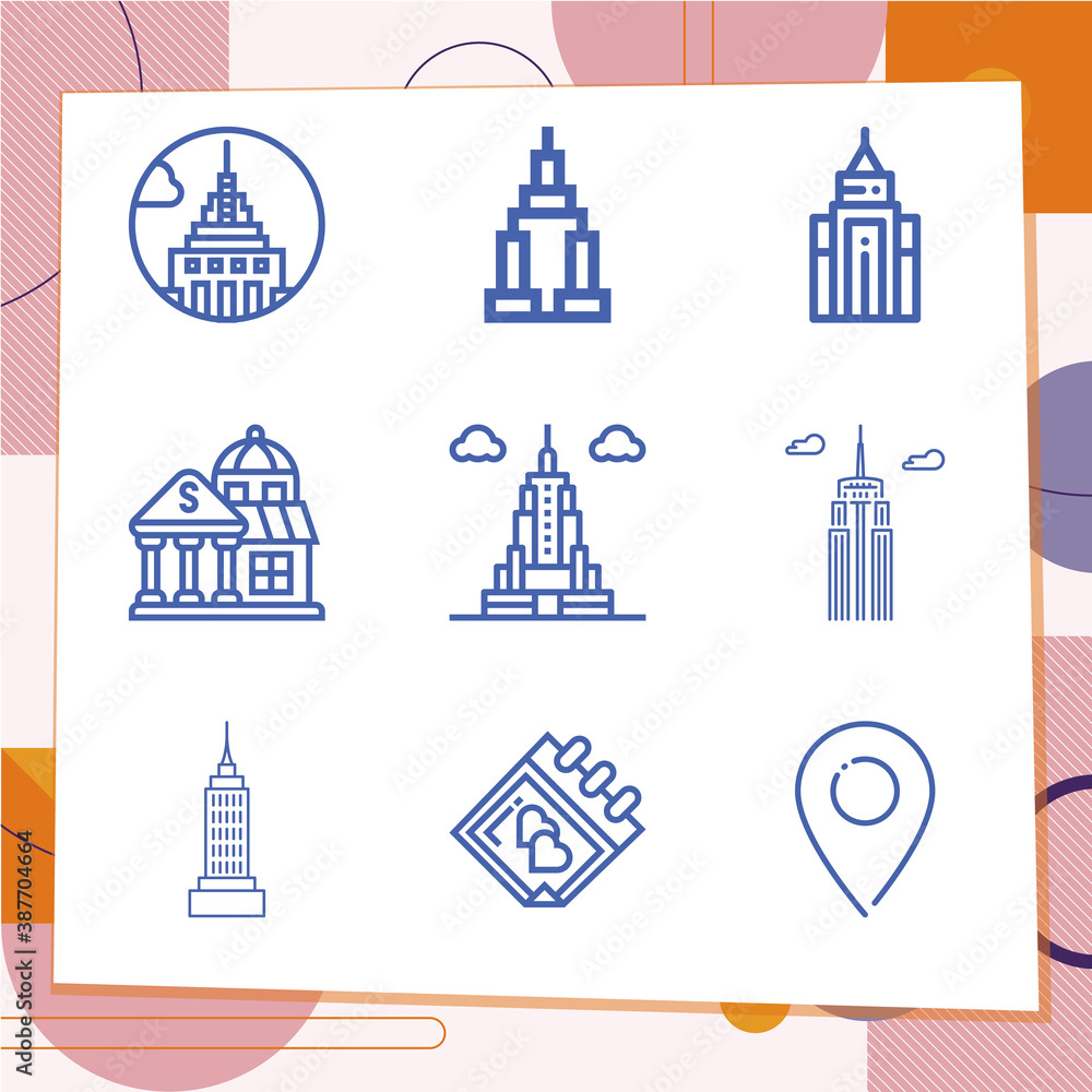 Simple set of 9 icons related to authorities Simple set of 9 icons related to authorities