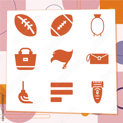 Simple set of 9 icons related to plainly