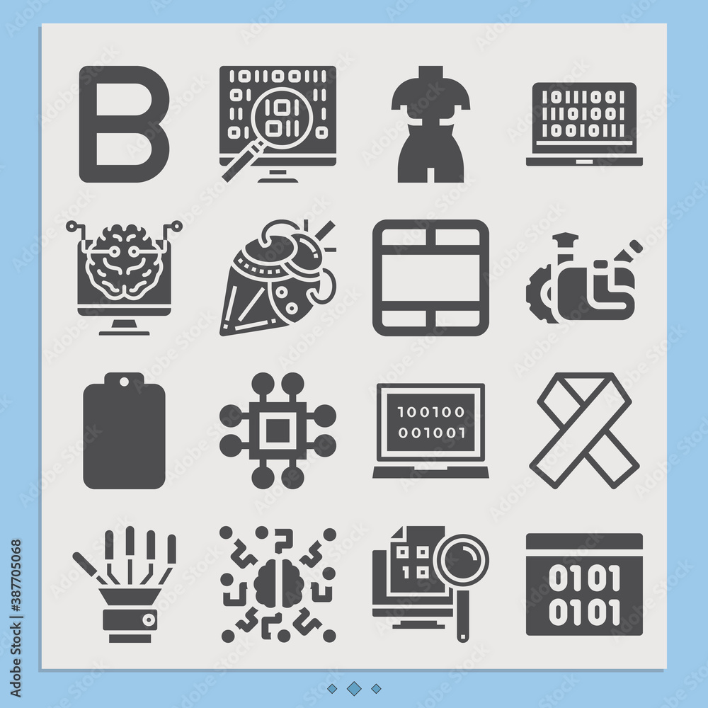 Simple set of dummy related filled icons. Simple set of dummy related filled icons.