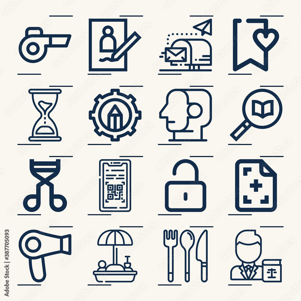 Simple set of book related lineal icons. Simple set of book related lineal icons.