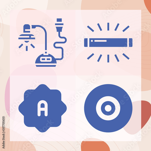 Simple set of fluorescent related filled icons