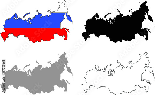 russia map and flag