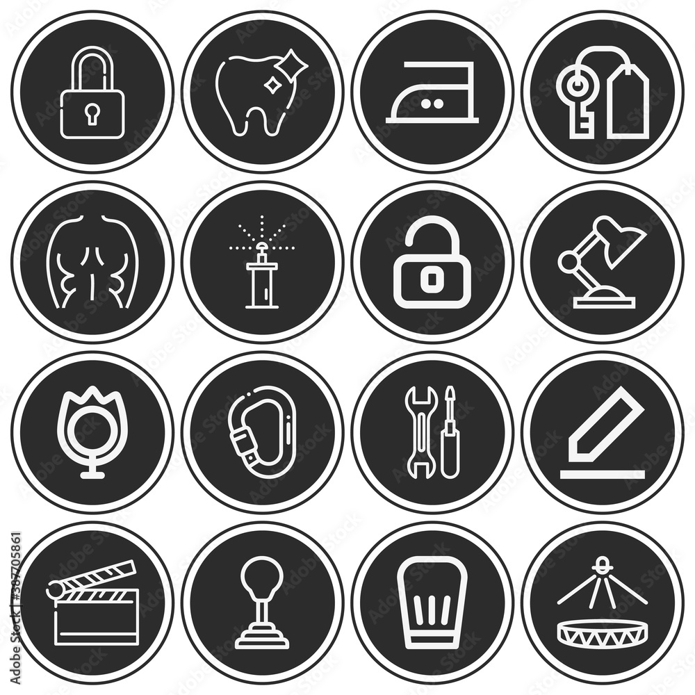 16 pack of gang  lineal web icons set
